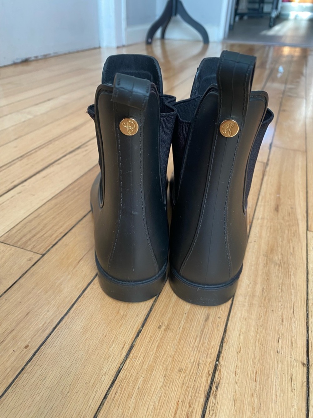 Sam Edelman Classic Black Chelsea Rain Boots - Picture 3 of 5